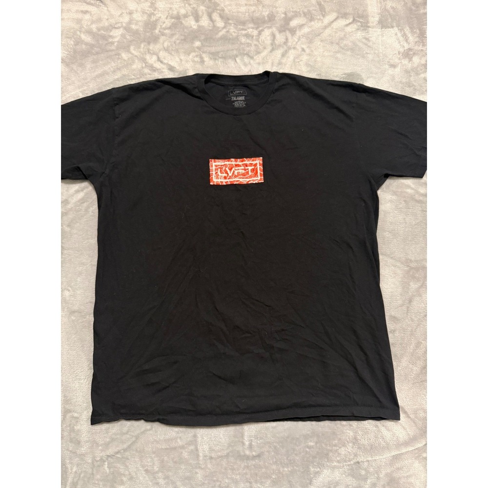 LVFT T-Shirt Mens 2XL Black Red Box Logo Graphic Short Sleeve Cotton